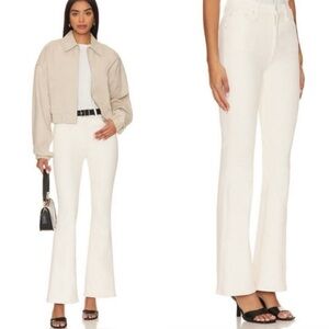 MOTHER The High Waisted Weekender Skimp High-Rise Flare Jeans Size 25 Cream